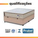 Ver imagem 6 de Cama Box Baú Casal Probel Molas Ensacadas Pillow Top 138x188x71cm Guarda Costas Genova Branco/Bege