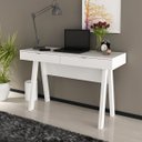 Ver imagem 1 de Escrivaninha Cavalete 120cm com 2 Gavetas Me4128 Branco