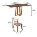 Ver imagem 4 de Conjunto Mesa Jantar Julia 1,6m Tampo Freijó Pés Cerejeira 6 Cadeiras Manuela Premium - Bege Veludo