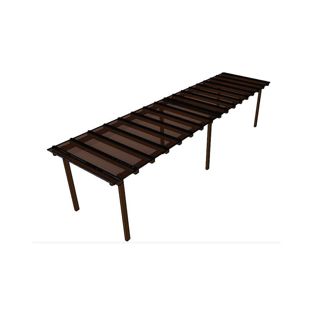 Cobertura Policarbonato Alveolar 8,00m x 2,00m - Bronze 4mm - 1