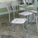 Ver imagem 3 de Conjunto Mesa 1,40M com 6 Cadeiras Tampo de Vidro Kappesberg Cromado/Branco