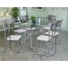 Conjunto Mesa 1,40M com 6 Cadeiras Tampo de Vidro Kappesberg Cromado/Branco - 4