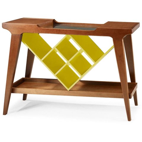 Aparador Bar Penha Garrafeiro Amarelo Corpo Pinhao 130cm - 29658