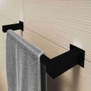 Ver imagem 2 de Porta Toalha Banheiro 30cm Aço Inox 304 Preto Fosco Q-t30pf