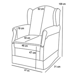 Poltrona de Amamentação e Descanso com Balanço Lucy P04 Sintético Azul Marinho - Mpozenato - 4