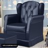 Poltrona de Amamentação e Descanso com Balanço Lucy P04 Sintético Azul Marinho - Mpozenato - 2