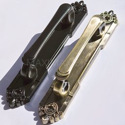 Puxador Duplo Colonial Porta Correr Madeira Rústico 220mm Atenas Bronze Antigo - 4