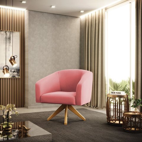 Cadeira Sala de Jantar Giratória Ma30 Stella Suede D03 - D’Rossi