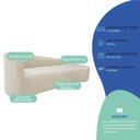 Ver imagem 5 de Recamier Curvo Orgânico 180cm 3 Lugares Lado Direito para Sala Estar Bouclé Paris Bege