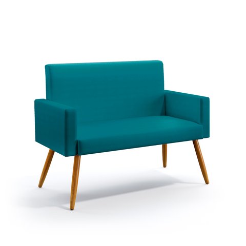 Poltrona Namoradeira Vega Suede Azul Turquesa Aradecor