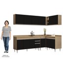 Ver imagem 5 de Armário de Cozinha Modulado de Canto 6 Peças Cp32 Balcão com Tampo Castanho/preto - Lumil Lumil Móve