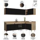 Ver imagem 3 de Armário de Cozinha Modulado de Canto 6 Peças Cp32 Balcão com Tampo Castanho/preto - Lumil Lumil Móve