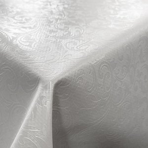 Toalha Mesa Térmica Impermeável Pvc Condessa Branco 140x140