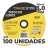 Kit C- 100 Disco de Corte Metal 7 180x3,0 Mm Furo 22-23 Mm - 2