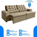 Ver imagem 4 de Sofá Usb, 4 Lugares América Retrátil, Reclinável 2,52 Metros, Tecnologia Carregamento 3 Portas Casto