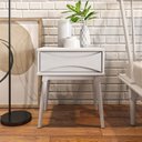 Ver imagem 4 de Cama de Solteiro + 1 Mesa de Cabeceira Nordik Branco/Lavado