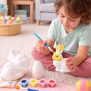 Ver imagem 4 de Coelhos Ovos Páscoa para Colorir com Tintas Pincel Kit 20pçs
