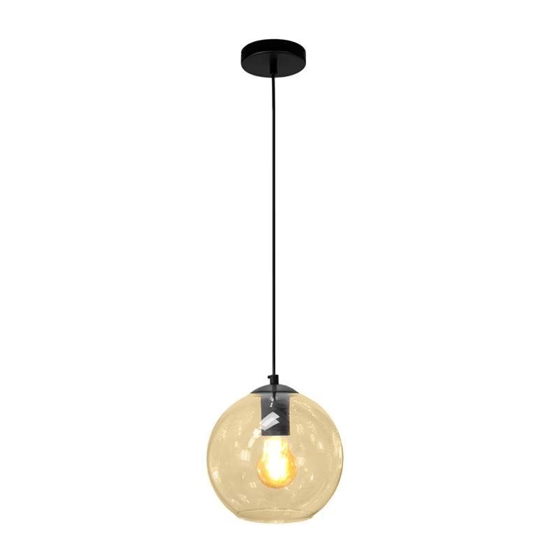 Pendente New Boru na Cor Preto com Globo Âmbar 20cm para 1 Lâmpada E27 Bivolt - NEWBORU-AMB-PT - 3