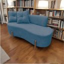 Ver mais imagens de Namoradeira Sofá Feijão Luna Orgânica Linho Azul