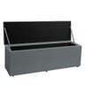 Kit Painel e Calçadeira Baú Solteiro 0,90m Roma Suede - Pallazio Cor Cinza - 3