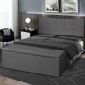 Kit Painel e Calçadeira Baú Solteiro 0,90m Roma Suede - Pallazio Cor Cinza - 7