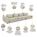 Ver imagem 3 de Sofá Ilha e Puff Sala Living 425cm Siesta M22 Linho Cru - Mpozenato