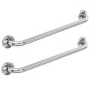Ver imagem 1 de Barra de Apoio 80cm Inox Kit 2 Uni Acessibilidade Suporte Anti Queda Idoso Gestante Banheiro Corrima