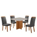 Ver imagem 2 de Mesa de Jantar Olímpia 90cm Tampo MDF Vidro Canto Copo com 4 Cadeiras Aline