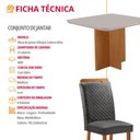 Ver imagem 7 de Mesa de Jantar Olímpia 90cm Tampo MDF Vidro Canto Copo com 4 Cadeiras Aline