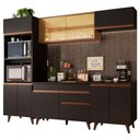 Ver imagem 3 de Armário de Cozinha Completa 260cm Preto/rustic Reims Madesa 02