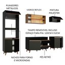 Ver imagem 5 de Armário de Cozinha Completa 260cm Preto/rustic Reims Madesa 02