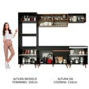 Ver imagem 6 de Armário de Cozinha Completa 260cm Preto/rustic Reims Madesa 02