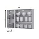 Ver imagem 3 de Armário Aéreo Cozinha Modulado Americana c/ 3 Portas (2 c/ Vidro) Branco - Henn