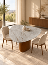Ver imagem 1 de Mesa Jantar Orgânica Cone Canya 110x115cm - MDF Pietra Bronze