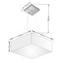 Ver imagem 2 de Lustre Pendente Quadrado Md-4194 Cúpula em Tecido 12/40x40cm Rustico Bege - Bivolt