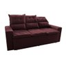 Conjunto de Sofá 3 e 2 Lugares Retrátil e Reclinável 2.00x1.50m Cama Inbox Smal Suede Vinho - 8
