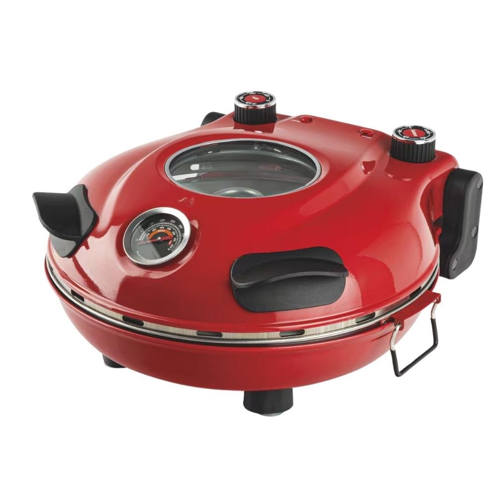 Forno para Pizza Vermelho 220v com Prato de Pizza Porcelana - 7