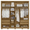 Ver imagem 3 de Guarda Roupa Casal 230cm 2 Portas Dulla Freijó/Off Z17 - Mpozenato