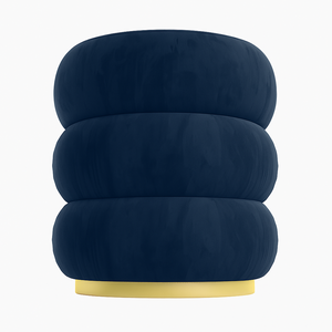 Puff Banqueta Decorativo Luxo Versatil Cookie Zahav Estofado:azul-escuro