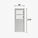 Ver imagem 3 de Porta Postigo Aluminio Branco 2.10 X 0.90 Lado Esquerdo - Hale