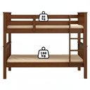Ver mais imagens de Beliche Madeira Maciça com Cama Auxiliar 730x715ea Castanho Acetinado Marjori