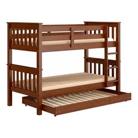 Beliche Madeira Maciça com Cama Auxiliar 730x715ea Castanho Acetinado Marjori