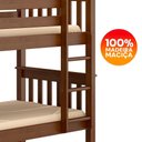Ver imagem 6 de Beliche Madeira Maciça com Cama Auxiliar 730x715ea Castanho Acetinado Marjori