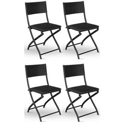 Cadeira Dobravel Bar, Lanchonete Preto - Kit 4 Pc - 2