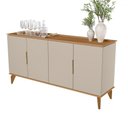 Ver imagem 2 de Balcão Buffet Évora 4 Portas Jequitiba/off White Fosco - Linea Brasil