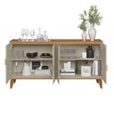 Ver imagem 3 de Balcão Buffet Évora 4 Portas Jequitiba/off White Fosco - Linea Brasil