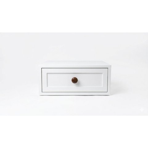 Mesa de Cabeceira Provençal Suspensa 40cm com Gaveta MDF Branco Já Montada