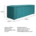 Ver imagem 3 de Kit Cabeceira E Calçadeira Baú Queen 160cm Azul Turquesa
