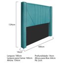 Ver imagem 4 de Kit Cabeceira E Calçadeira Baú Queen 160cm Azul Turquesa
