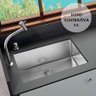 Cuba Inox Quadrada Gourmet Calha C Válvula 60 X 40 Pia Úmida - 2